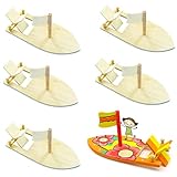 6 Pezzi Barca a Vela in Legno Fai-da-Te, Barca Creativo per Pittura, Modelli di Barche a Vela, per Sviluppare il Pensiero Creativo dei Bambini