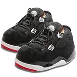 Knuffis Pantofole a forma di sneaker, da donna e uomo, in peluche, divertenti, numero 36-45, Nero , 36/45 EU