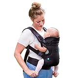 Infantino Marsupio Flip Advanced 4-in-1, Ergonomico, Convertibile, Posizione Fronte-Genitore e Fronte-Strada, Anteriore e Posteriore, per Neonati e Bambini da 3,6 a 14,5 kg, Nero