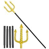 W WIDMANN MILANO Party Fashion - Forchetta a spirale dorata con bastone nero o rosso, tridente di Poseidone, sirene, diavoli