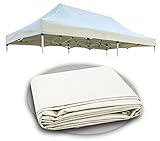 Telo ricambio per gazebo 2x2/3x3/6x3 Tetto tessuto beige impermeabile doppio Anti Raggi UV, resistente (6x3)