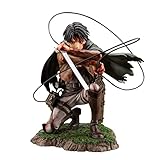 Jiumaocleu Figura gigante attaccante Staute, Bloody Levi Capitano Action Figure Model, statuetta anime da collezione per la decorazione della scrivania