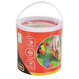 Idena 40030, Blocchi di Legno di Diversi Colori e Forme, a Partire da 12 Mesi, 100 Pezzi in Un Secchio