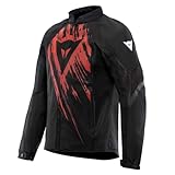 Dainese - Air Graphics Tex Jacket, Giacca Moto Estiva, Ventilata e Leggera, con Protettori Morbidi su Spalle e Gomiti, Man, Nero/Rosso Asfalto, 60