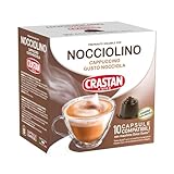 CRASTAN 1870 - Capsule compatibili Dolce Gusto - Nocciolino (Cappuccino al Gusto Nocciola) - 1 Box da 10 - Senza Glutine