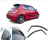 2X Deflettori d'Aria Compatibile con Fiat o Abarth 500 Coupe 500C Cabrio 2007 2008 2009 2010 2011 2012 2013 2014 2015 2016 2017 2018 2019 2020 2021
