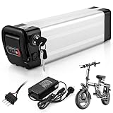 X-go 36V 10AH 4 Pin Batteria Bici Elettrica per 250W-350W Motore Elettrico per Bici, Pieghevole Bici Elettriche con Caricabatterie BMS Sicuro Serrature Maniglia di