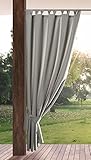 Eurofirany GARDEN Tenda de Esterni con Passanti - 1 Pezzo. Tende impermeabili per Terazze, Tenda per Gazebo Pergolata Patio Balcone, Protezione Solare e Privacy, 155x200 cm, Grigio Chiaro
