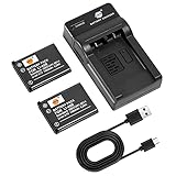 DSTE Li-40B Batteria (2 pezzi) e caricatore compatibile con Olympus D-630 D-720 D-725 IR-300 FE-20 FE-150 FE-160 FE-190 FE-220 FE-230