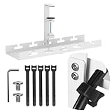 Maclean Supporto per cavi da sottocavo per ciabattine | fissaggio senza attrezzi | 40 cm Organizer per scrivania Home Office Gioco Workstation fino a 5 kg (bianco, 1 livello/lunghezza: 400 mm)