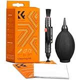 K&F CONCEPT Kit Pulizia per Obiettivo,Set pulizia Fotocamera in 3 Parti per Fotocamere DSLR, Lenti, Filtri, Penna Pulizia Doppia Punta, Soffietto, Panno in microfibra