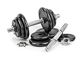 G5 HT SPORT Set Manubri + Dischi Ghisa Ø25 mm [11,21,35 Kg] | Pesi Regolabili con Chiusure Vite e Molla | Kit per Allenamento Casa e Palestra | Fitness e Bodybuilding (10 KG, CHIUSURA A VITE)