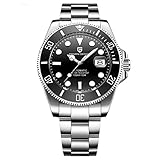 PAGANI DESIGN Orologio Automatico NH35 con Vetro Zaffiro, Lunetta in Ceramica, Meccanico in Acciaio Inossidabile per Immersione 100m Resistente all'Acqua di Lusso