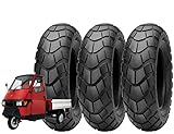 Deestone 3 Pneumatici 100/90-10 X Piaggio Ape 50 Moto Scooter TASSELLATI 8PR GOMME EGF10TSD 61L COPERTONI TUBELESS
