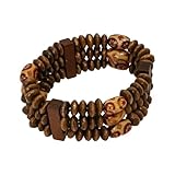 Chaks - Bracciale con perline di legno, bracciale, accessori per costumi, indiano