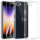Kokio Cover per iPhone 7/8/SE 2020 con 2 Pezzi Pellicola Vetro Temperato, Trasparente Protettiva Case Custodia in TPU 4,7 Pollici, Antiurto, Antigraffio, Ultra Sottile, Non Ingiallente