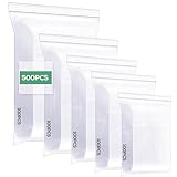 Cozary Sacchetti di Plastica Trasparenti 500 Pezzi, 5 Misure Sacchetti Alimenti Richiudibili, Buste Plastica Zip, Ziplock Bags Chiusura con Cerniera per Gioielli, Componenti Elettronici
