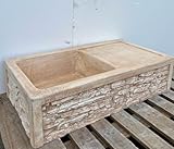 ARTISTICA GRANILLO LAVELLO IN CEMENTO, LAVABO, MISURE: 85X44 H 22 CM. MARRONE SFUMATO