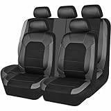 HUDJJDC Coprisedili Auto per Dacia Sandero I/Stepway 2008 2009 2010 2011 2012, 9 PCS Impermeabile Set Fodere Anteriori E, Copri Coprisedile Auto, Accessori Auto,Grey