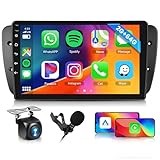2G 64G Android Autoradio per Seat Ibiza 2009-2013 Radio Wireless Carplay Android Auto, Hodozzy Display 9 Pollici Touch Screen GPS Navigatore WiFi, Bluetooth, FM/RDS Radio 2 Din Stereo per Seat Ibiza