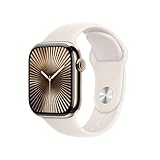 Apple Watch Series 10 GPS + Cellular 42 mm Smartwatch con cassa in titanio color Oro e cinturino Sport Loop Galassia - M/L. Fitness tracker, app ECG, display Retina always-on, Carbon Neutral