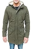 Giubbotto Parka Uomo Verde Militare Casual Giaccone Eskimo Invernale con Pelliccia (s)