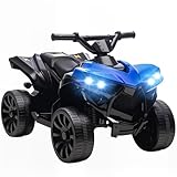 AIYAPLAY Quad Elettrico per Bambini ATV con Batteria Ricaricabile 6V, Moto per Bambini con Fari LED e Musica, per Interni ed Esterni, Età 3-8 Anni, Blu