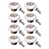 YUANQIAN Ruote per porte doccia diametro 19 mm bianco 19 mm x 5 mm (sfera in acciaio inox 8 pezzi con vite) rame 8 pezzi con vite