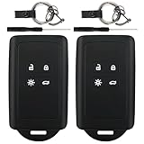 2 Pezzi Custodia Chiavi Auto Compatibile, Cover in Silicone Nero Morbido - Protezione Anti-Caduta, Impermeabile, Con Portachiavi Coordinati - Compatibile con Modelli Renault e Dacia (nero)