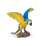 PAPO - Figura Ara Blu - Pappagallo Tropicale per Bambini dai 3 Anni - Uccello Realistico Dipinto a Mano - Plastica Resistente e Sicura - Collezione La Vita Selvaggia - Animale della Giungla - 50235