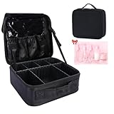TAVADA Borsa Cosmetica,Valigetta Trucchi Professionale,Borsa Porta per Beauty Case da Viaggio Donna,Borsa Trucco Tessuto Oxford,Makeup Bag per Cosmetico Attrezzo con Scomparto Rimovibile