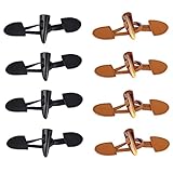 8 Pezzi Alamari Bottoni Cappotto in Corno, Sostituzione per Montgomery, Mestiere Decorazione Fai da Te, 2 Colori (Marrone Chiaro e Nero)