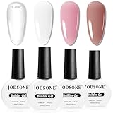JODSONE Set di 4 flaconi da 10 ml di gel costruttore di capacità per unghie, rinforzante per apice e estensione per unghie dure, che devono essere polimerizzate con lampada per unghie