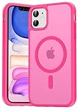 Natiiozie Magnetica Cover per iPhone 11 Compatibile con MagSafe Custodia Traslucida Opaca Posteriore, Antiurto Anti-impronta Resistente ai Graffi Protettiva Case Rosa