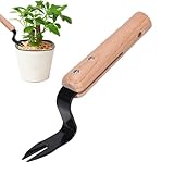 Forca da giardino, forca da diserbo | Sarchiatore manuale in acciaio con manico in legno - Strumento per diserbo da giardino Estrattore efficiente di erbacce Strumento per piante da giardinaggio per t