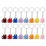 Keboyoe 16 Pezzi Portachiavi Coppia Cuore Portachiavi a Forma di cuore portachiavi cuores Mattoncini Brick Portachiavis Regalo Anniversario per Lei e Lui, Regalo Coppia Casa Nuova(8 Colori)