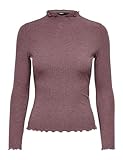 ONLY Onlemma L/S High Neck Top Noos Jrs T-Shirt, Rose Brown/Dettagli: Melange, XL Donna
