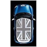 Kit Adesivi per Tetto Mini Cooper R50 R52 R53 R55 R56 R57 Decalcomania Bandiera Regno Unito Tettuccio Union Jack Pellicole Intagliate Adesive per Decorazione Auto Blu Rosse Nere Grigie (Grigio)