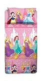 Princess, Set Lenzuolo Letto Singolo, Completo Letto Singolo Disney, Lenzuolo Sopra, Lenzuolo Con Angoli, Federa, Rosa, Disney, 100% Cotone, Prodotto Ufficiale