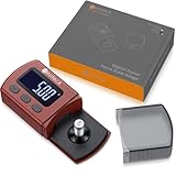 Neoteck Tester Scala Forza di Stilo per Giradischi Bilancia 0-5g con Display Invertito Misuratore della Forza di Tracciamento dello Stilo della Cartuccia Digitale con Retroilluminazione LCD - Rosso