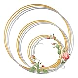 12 anelli in metallo per fai da te, 10 cm, 15 cm, 20 cm, oro argento, anelli decorativi da appendere, anelli per il fai da te per macramè, acchiappasogni, anelli floreali fai da te