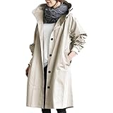 DayaEmmoTQ Giacca a vento da donna – Cappotto a doppio petto con coulisse, a maniche lunghe, antivento, leggero, con risvolto casual, arancione, M