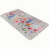 Comart - Tappeto Cucina Austin - Impermeabile - Antiscivolo - Antimacchia - Lavabile in Lavatrice - Passatoia in Poliestere - per Corridoio e Cucina - Made in Italy - Fiori Primavera - 50x75 cm