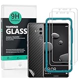 Ibywind Vetro Temperato Protettivo Huawei Mate 10 Pro [Confezione da 2] con Skin in Stile Fibra di carbonio per il Retro, Include kit di Installazione Facilitata