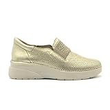 Melluso Walk Slip on Donna in Pelle laserata (Platino, Sistema Taglie Calzature EU, Adulto, Donna, Numero, Media, 37)