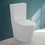 Wc filomuro monoblocco Rimless con scarico universale e copriwc rallentato soft-close, cassetta di scarico con fissaggi inclusi, KLAN