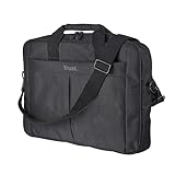 Trust Primo Borsa Porta PC Portatile 16 Pollici, Borsa a Tracolla Regolabile per Laptop Fino a 385 x 315 mm, Custodia Trasporto Tessuto Resistente per Computer Notebook Macbook Dell HP Asus, Nero