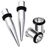 HEKEUOR Kit dilatatori dilatatori per orecchie, in acciaio 316L, 1 g, 7 mm, 2 paia, Acciaio inossidabile