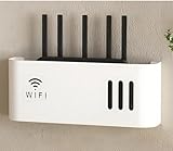 HFGHGDF Porta Modem da Parete, Porta Modem, Mensola Modem WiFi da Muro per Nascondere Il Router e Mettere in Ordine i Suoi Cavi(White)