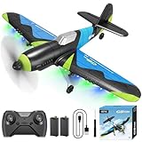 4DRC G8 Aereo telecomandato, adatto a bambini, ragazzi e adulti, aereo a reazione telecomandato per principianti, dotato di luci LED e acrobazie con un pulsante, pronto all'uso, incluso 2 batterie